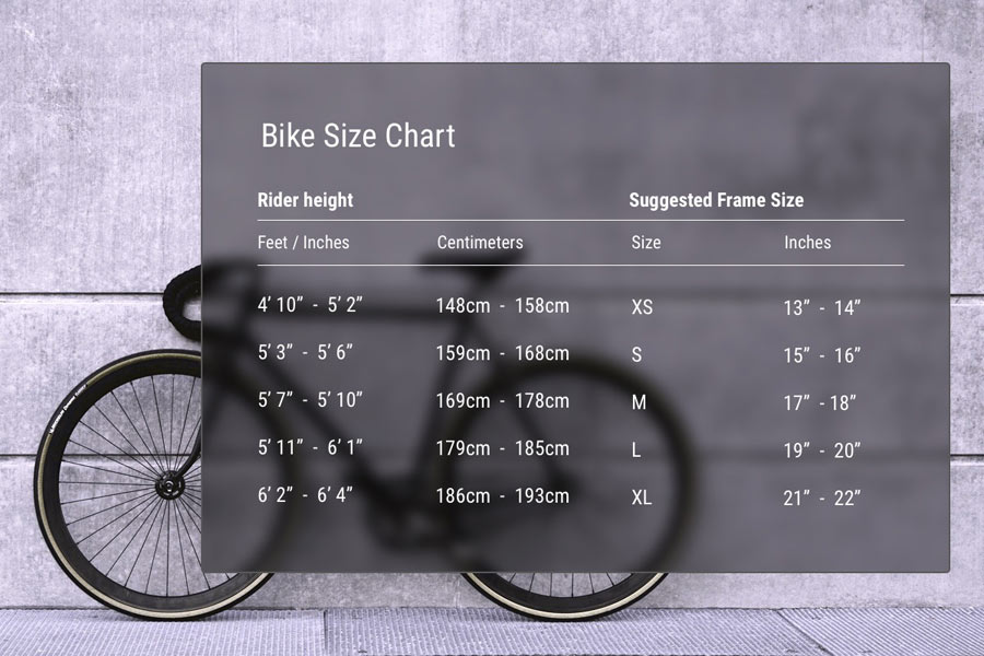 bike size table 2