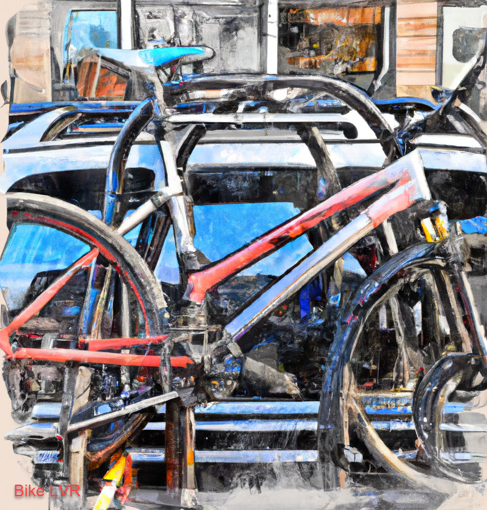 Bike on rack, Boston MA