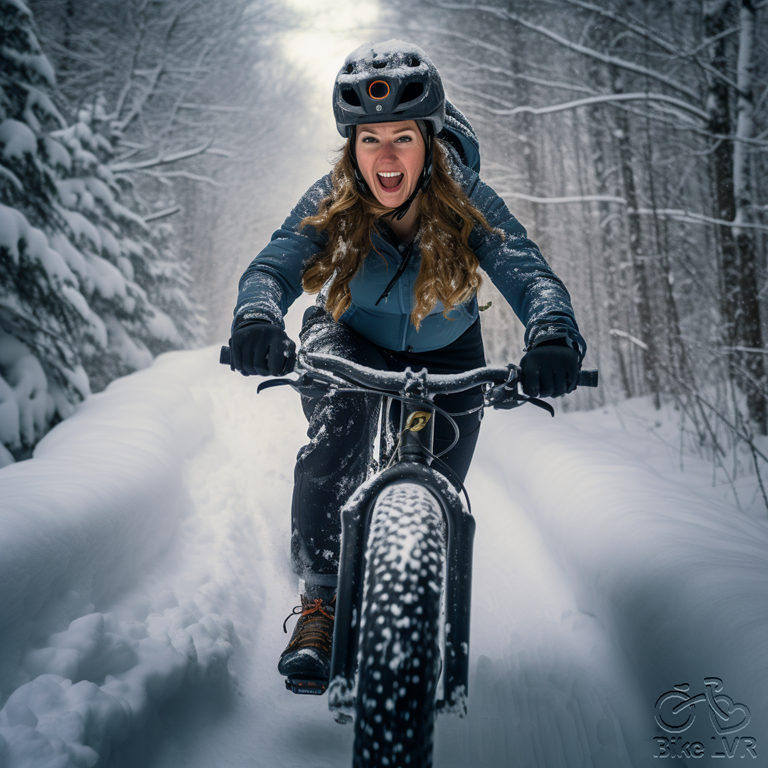 Winter Cycling Cap on Fat Tire in VT